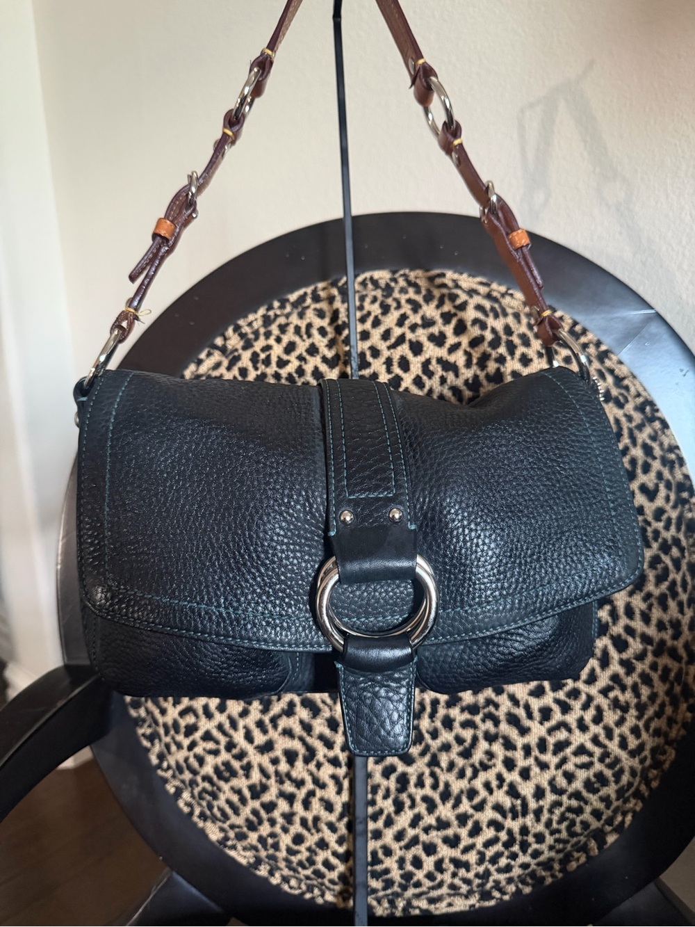 Vintage Y2K Coach Chelsea Pebbled Leather Shoulder Bag